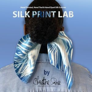 Hand tied and dyed Italian silk scarf